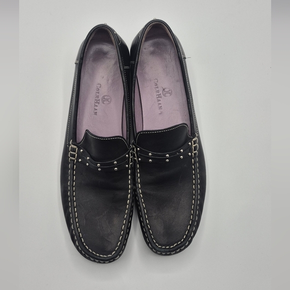 Cole Haan Other - Cole Haan Black Leather Slip-On Loafers with Stud Accents